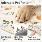 Soalmost Dog 6x9 Area Rugs for Living Room, Washable Animal Soft Rug Beige | - Image 6