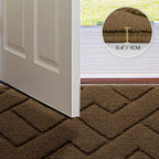 hicorfe Front Door Mat Outside Entrance,32"x40" Absorbent Muddy Dirt Resist Welcome Door Mats Outdoor Indoor,Stain and Fade Resistant,Non Slip Backing Entry Mat Doormat for Entryway(Dark Brown)