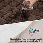 Fixwal Waterproof Flannel Dog Couch Cover, 27.6" x 59", Dark Brown | Integrated - Image 4