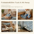 6x9 Light Blue Vintage Floral Washable Area Rug - Image 6