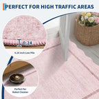 GarveeHome Scalloped Washable Area Rug 4x6 Small Entryway Rug Non Slip Pink | - Image 6