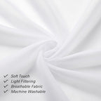 Short Sheer Curtains 54 Inches Length 2 Panels, Light Filtering Voile Curtain - Image 6