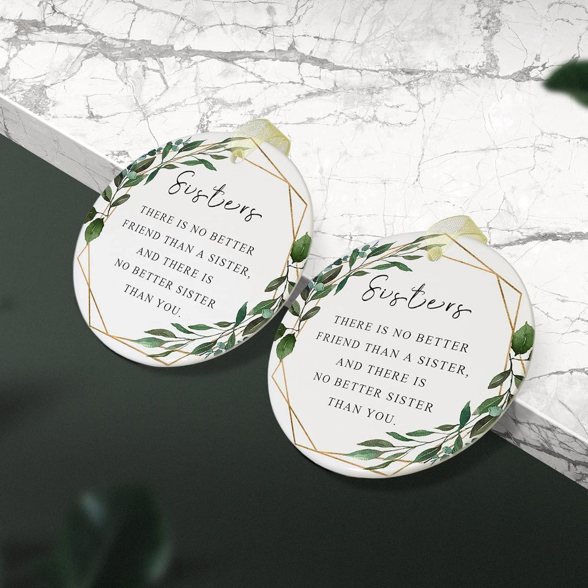 Sister Ornaments 2025 Sis Ornament Sister Christmas Ornament Forever Graduate Best Sis Ever Double-Sided Printing Ceramic 2.9"