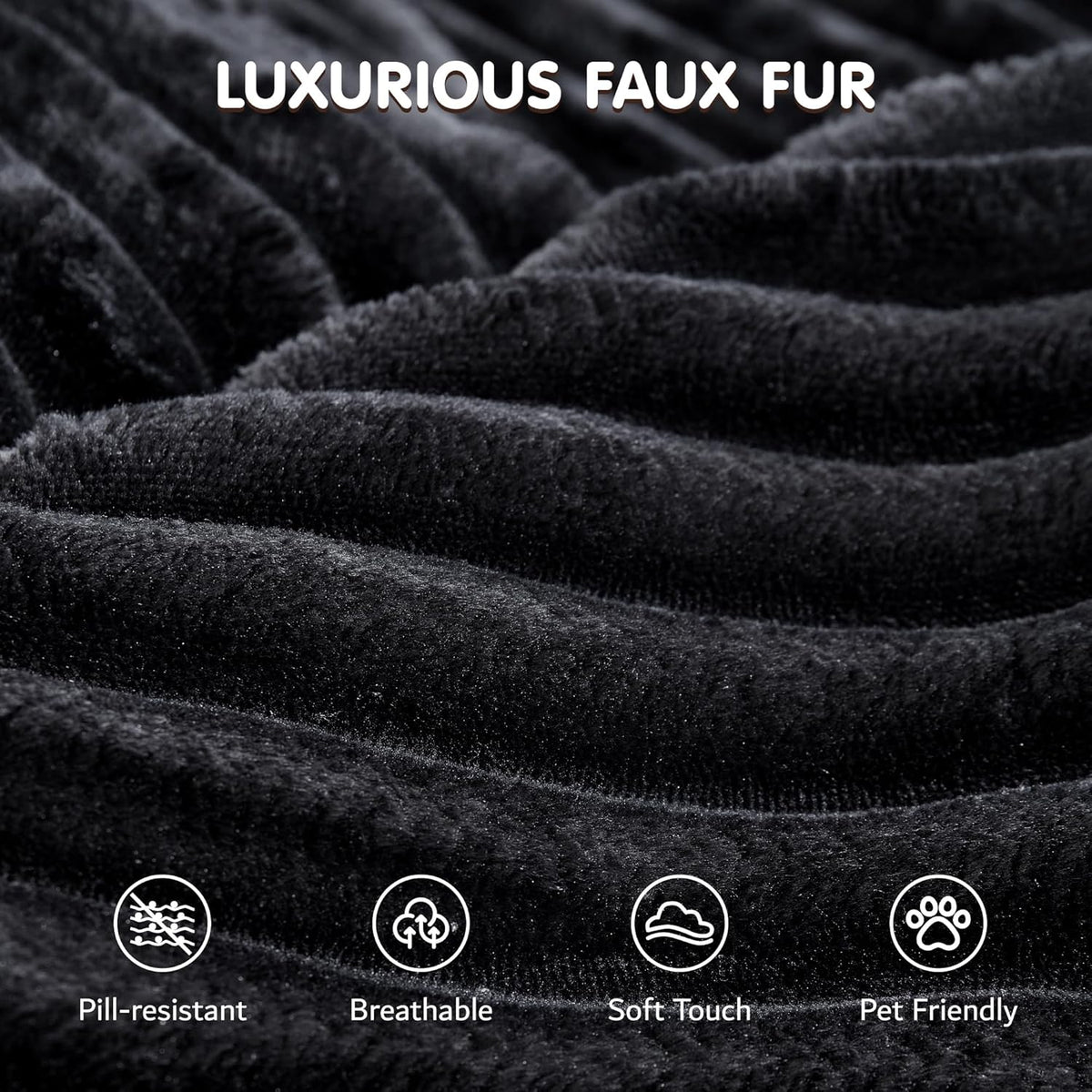 ovios 58" Oversized Round Chair Lounge Chaise Indoor, No Assembly Required, Cloud Large Circle Chair with Plush Fuax Fur, Fluffy Modern Sleeper Sofa Bed for Reading Yoga, Black (Plush Corduroy Fabric)