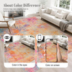 2x3 Washable Entryway Rug: Modern Abstract Soft Carpet Galaxy Haze | - Image 4