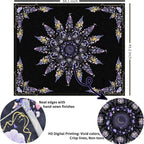 Damanse Floral Tapestry Wall Hanging Cute,Boho Wall Tapestry for Bedroom Aesthetic,Mandala Living Room Decor for Teen Girls (Purple, 49.20" x 59.10")