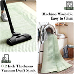 Wonnitar Washable Striped 8x10 Rugs for Living Room, Non-Slip Soft Sage Green Bedroom Rug, Low Pile Minimalist Floor Carpet for Nursery Playroom Dining Room Department (Green, 8' x 10')