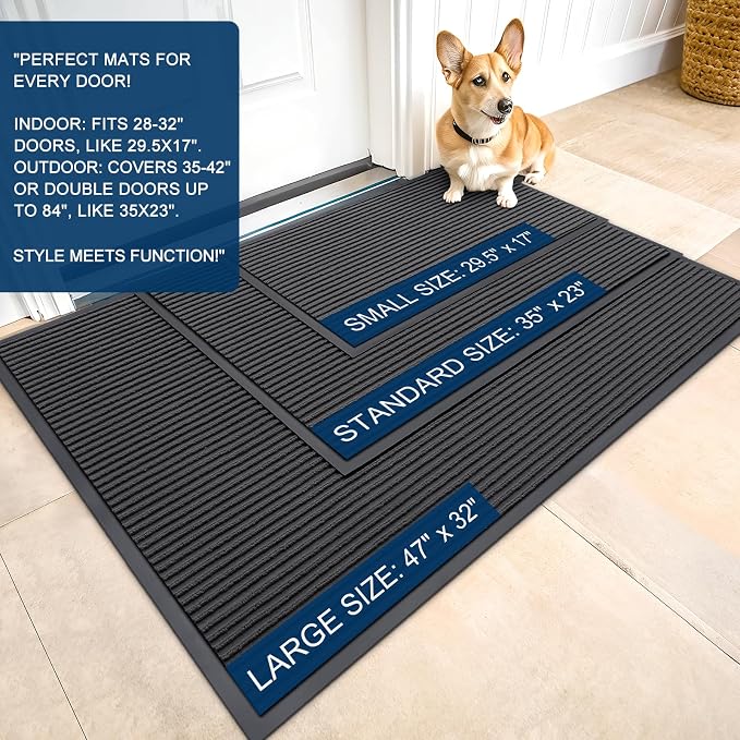 OLANLY Front Door Mat 71x34, Waterproof Heavy-Duty Indoor Outdoor Doormat | - Image 2