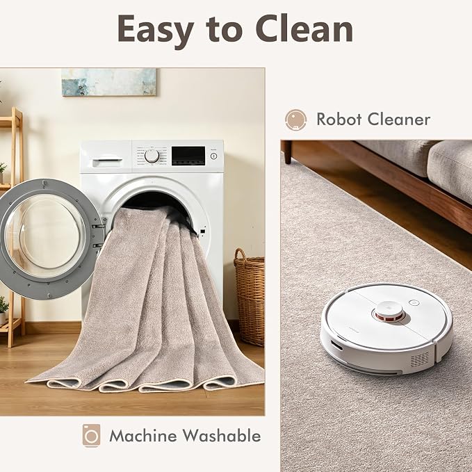 2x8 Oatmeal/White Runner Rug Washable Non-Slip - Image 6