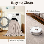2x8 Oatmeal/White Runner Rug Washable Non-Slip - Image 6