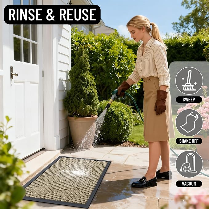 OLANLY Front Door Mat Outside Entrance 33x21, Waterproof Heavy-Duty Doormat | - Image 8