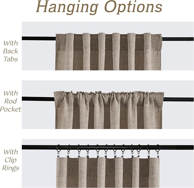 RYB HOME Farmhouse Boho Linen Sheer Curtains 90 inches Long - Image 5