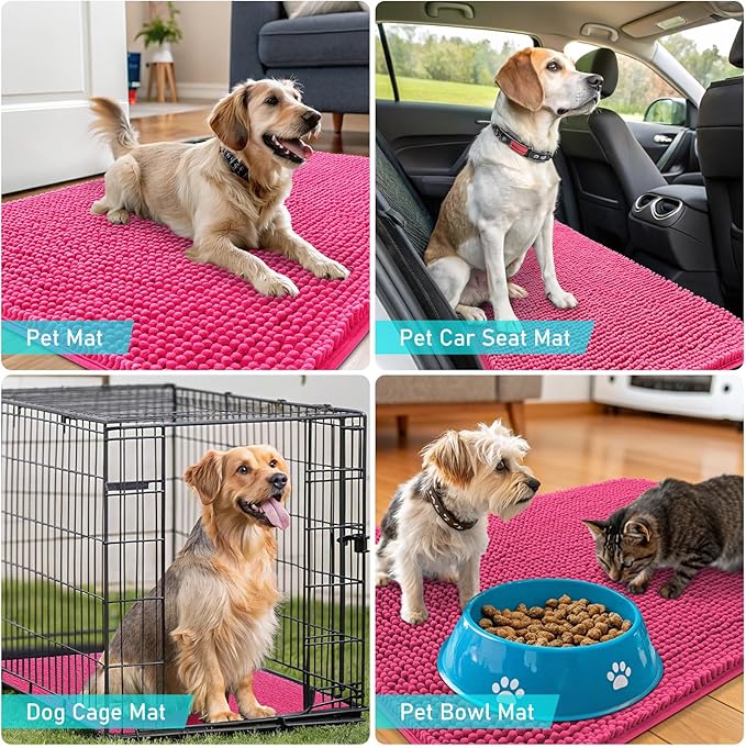 OLANLY Dog Door Mat for Muddy Paws 59x35, Super Absorbent Chenille Mud Mat | - Image 7