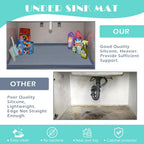 URMONA Waterproof Silicone Under Sink Mat 22'' x 19'' Shelf Liner for Kitchen and Bathroom, Cabinet and Counter Protector, Storage and Organizers, Litter Mat, Pet Cat Puppy Essentials(Cream)