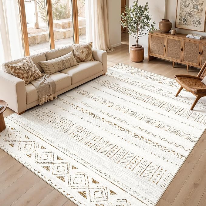 cotiled Boho 12x15 Area Rug for Living Room: Large Moroccan Washable Rug | by COTILED