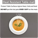 Set of 8 Faux Leather Placemats, PU Mats - Waterproof, Stain & Heat Resistant, Non-Slip, Easy to Clean for Kitchen, Dining, Conference Tables