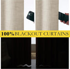 NICETOWN Taupe 100% Blackout Linen Curtains 45 inch Long Burg, Farmhouse Thick - Image 3