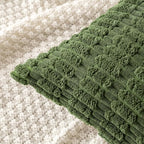 MIULEE Corduroy Decorative Throw Pillow Covers 20x20 Moss Green Pack of 2 | - Image 2