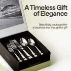 Luciella Tropea Flatware Set for 12, 65-Piece Premium 18/10 Stainless Steel Silverware Set with Serving Utensils, Modern Mirror Finish, Rust Resistant, Dishwasher Safe