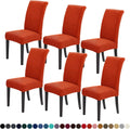 Joccun Chair Covers for Dining Room Set of 6,Dining Chair Slipcovers Stretch Dining Room Chair Covers Seat Protector,Parsons Chair Cover for Home,Hotel,Banquet(Pureed Pumpkin,6 Pack)