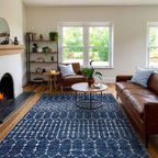 Lahome Moroccan Blue Rugs for Living Room Washable Rugs 8x10 Non-Slip - Image 6