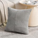 Fancy Homi 2 Packs Grey Samll Decorative Throw Pillow Covers 12x12 Inch - Image 2