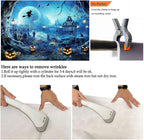 Avezano Halloween Photography Backdrop Full Moon Scary Night Castle Pumpkins Party Background Spooky Witch Bats Cemetery Child Kids Halloween Party Decorations Photoshoot Backdrops (8x6ft, Blue)