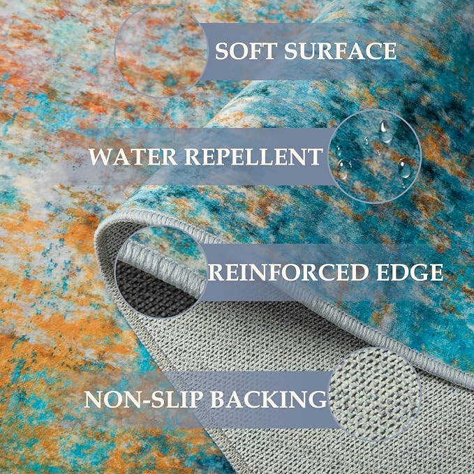 RELEANY Washable Square 8'x8' Area Rug - Image 2