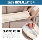 H.VERSAILTEX Super Stretch Individual Seat Cushion Covers Sofa Covers Couch Cushion Covers Slipcover Sets Thick Jacquard Textured Twill Fabric (1 Piece Chair Cushion Cover, Natural)