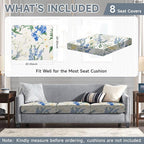 CALBODE 8 Pcs Stretch Indoor/Outdoor Seat Cushion Covers, - Image 2