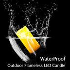 CANDLE CHOICE Waterproof Outdoor Battery Operated Flameless Candles with Timer Realistic Flickering Plastic Fake Electric LED Pillar Lights for Lantern Wedding Christmas Decorations 3x6 Inches 2 Pack