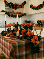 Party Joy 6PCS Premium Artificial Fall Garland - 5.6Ft Autumn Maple Leaf Vines for Thanksgiving & Halloween Decor, Door Hanging, Table Centerpiece, Fireplace Mantel