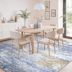 9x12 Area Rug for Living Room, Abstract Washable Large Rugs, Light Blue | - Image 3