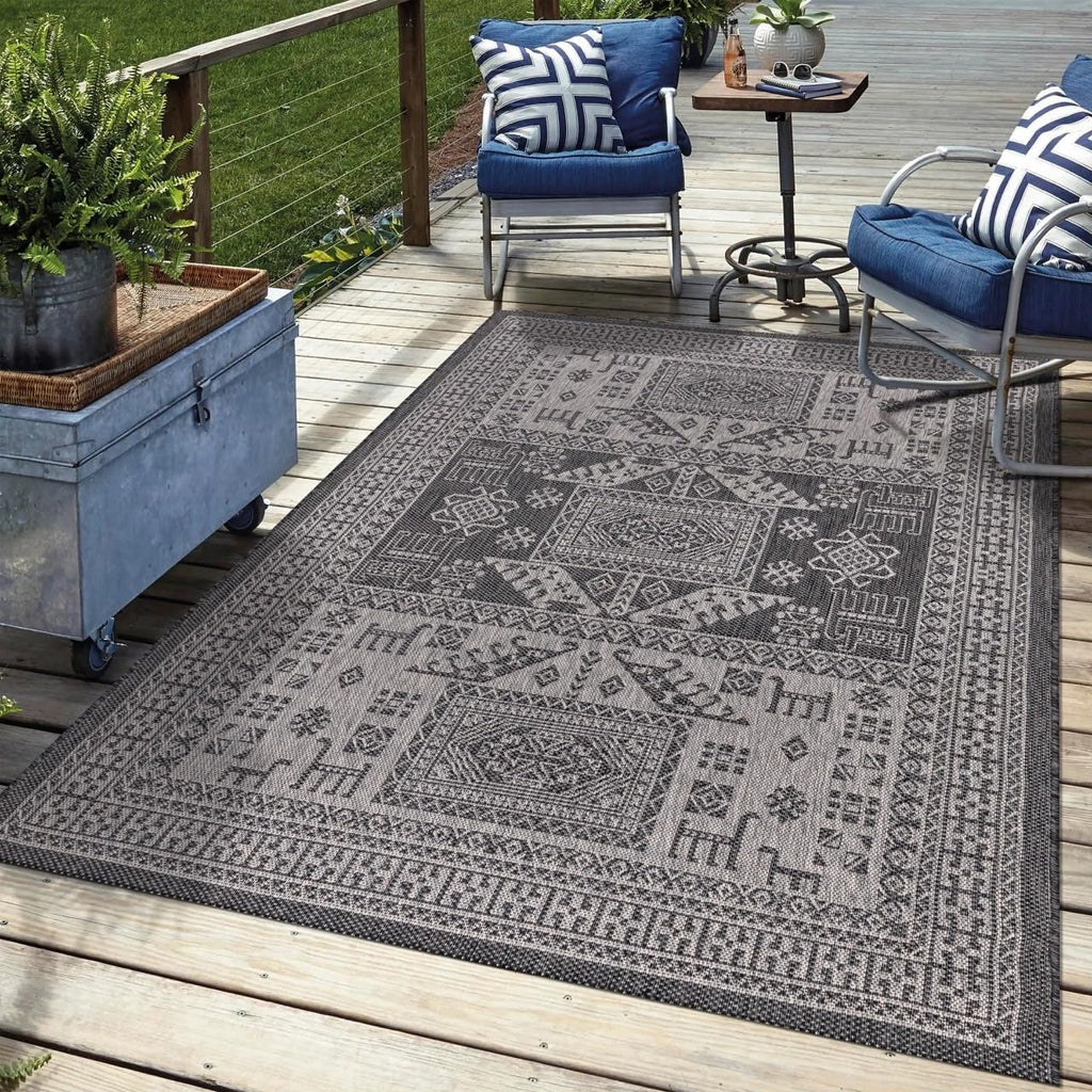 Keen Home Design Terrace Outdoor Area Rug - 9x12 Washable Indoor/Outdoor Rug for Patio, Kitchen, Balcony, Beach, Garden, Deck and Porch, Size: 8'10"x12'