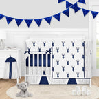 pinkblume Royal Blue Decorations Double Sided Sequin Navy Blue Fabric Triangle Pennant Banner Flag Bunting Garland for Blue Nautical Ahoy Achor Theme Nursery Classroom Home Bedroom Wall Decor