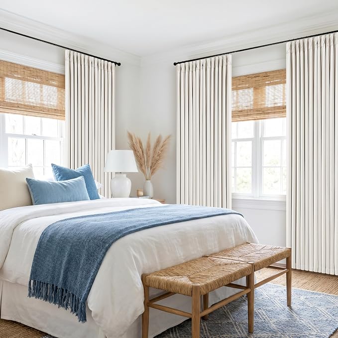 105 Inch Pinch Pleated Blackout Linen Curtains - Image 8