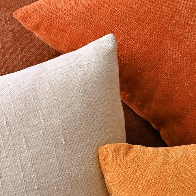 Set of 4 Soft Textured Decorative Throw Pillow Covers 18x18 Inch Cozy Farmhouse - Image 6