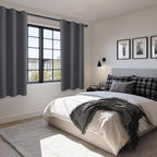 Grommet Blackout Curtains for Bedroom, 42 x 63 Inches, Dark Grey | Thermal - Image 6