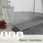 Charcoal Grey Sheer Curtains for Bedroom 84 Inches Long 2 Pcs, Light Filtering - Image 8