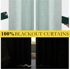 NICETOWN 100% Absolutely Blackout Linen Curtains - Image 2