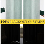 NICETOWN 100% Absolutely Blackout Linen Curtains - Image 2