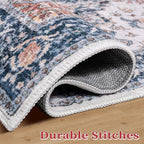 SERISSA 6ft Washable Non Slip Round Boho Area Rug - Image 7