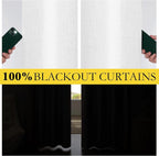 NICETOWN Greyish White 100% Blackout Linen Curtains 84" Long, Farmhouse Thick - Image 4