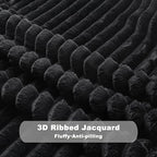 NEWCOSPLAY Fleece Ribbed Cozy Queen Blanket - Image 5