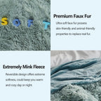GONAAP Fuzzy Faux Fur Throw Blanket Ice Blue Super Soft Cozy Plush Fuzzy Shaggy Blanket for Couch Sofa Bed (Ice Blue, Throw(50"x60"))
