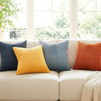 Topfinel Decorative Velvet Pillow Covers 18x18 New Blue and Orange Boho - Image 2