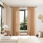 Camel Linen Curtains 90 Inch Length 2 Panels Set - Image 7