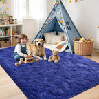 Noahas 4x6 Royal Blue Fluffy Soft Area Rug Non-Slip - Image 4