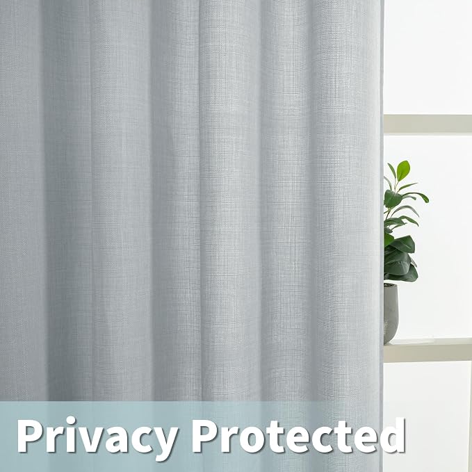 63 Inch Length Faux Linen Curtains - Image 4
