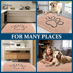OLANLY Dog Door Mat for Muddy Paws 48x30, Paw Print Design Chenille Mud Mat | - Image 8